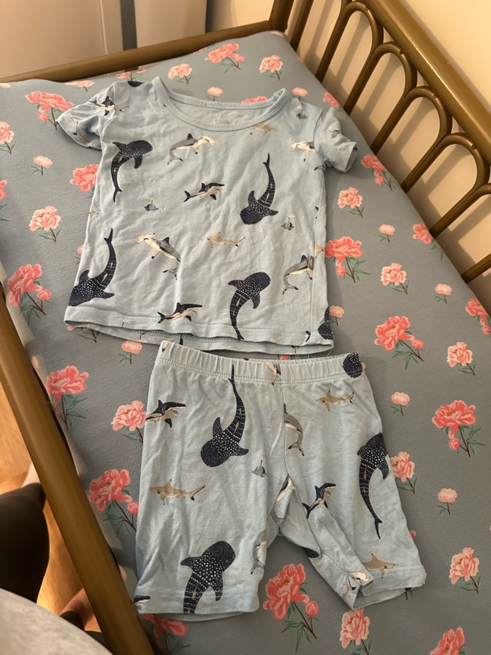 Kyte BABY Light Blue Shark Print Pajama Set